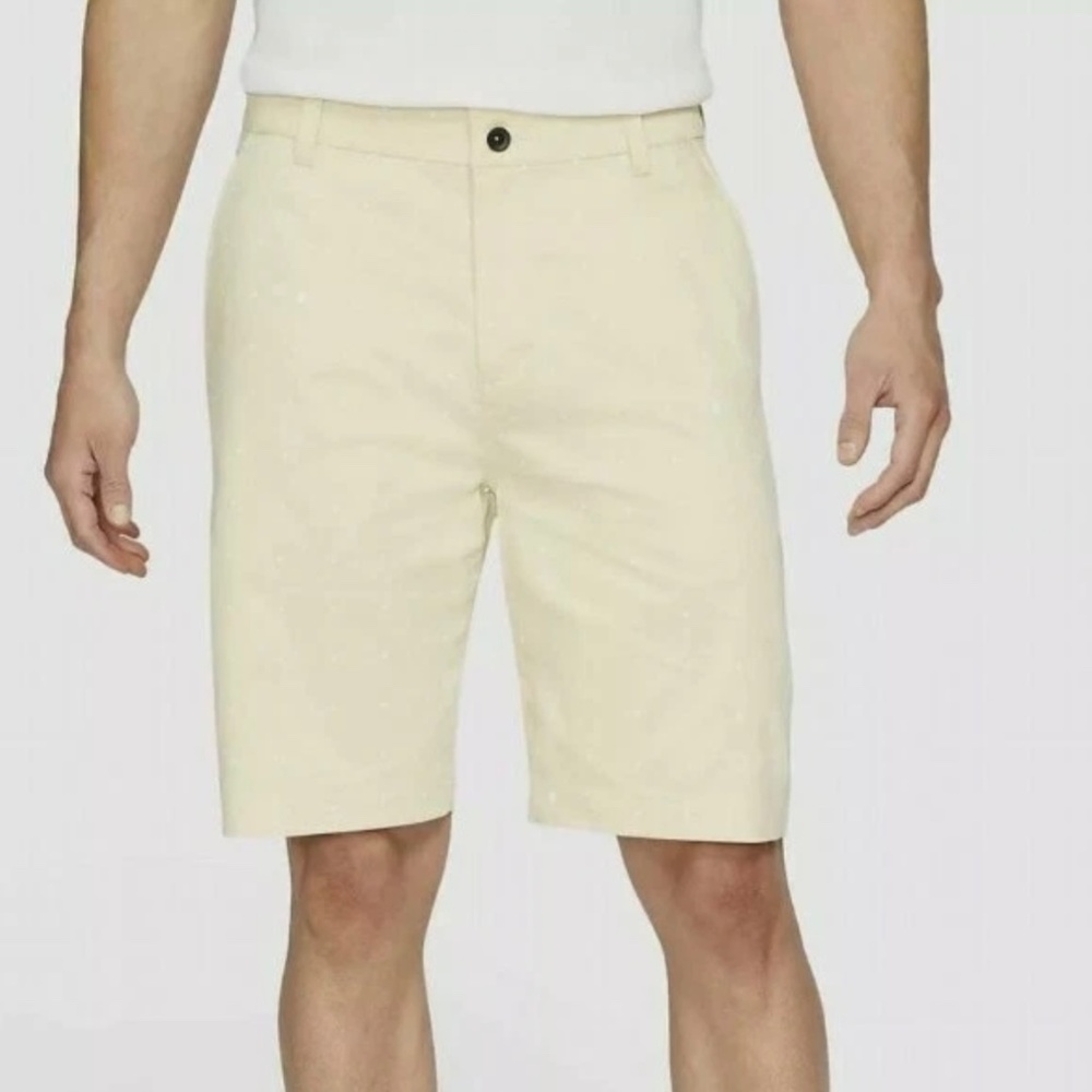Nike Golf Dri Fit Printed Yellow White Polka Dot Shorts Men's Size 38